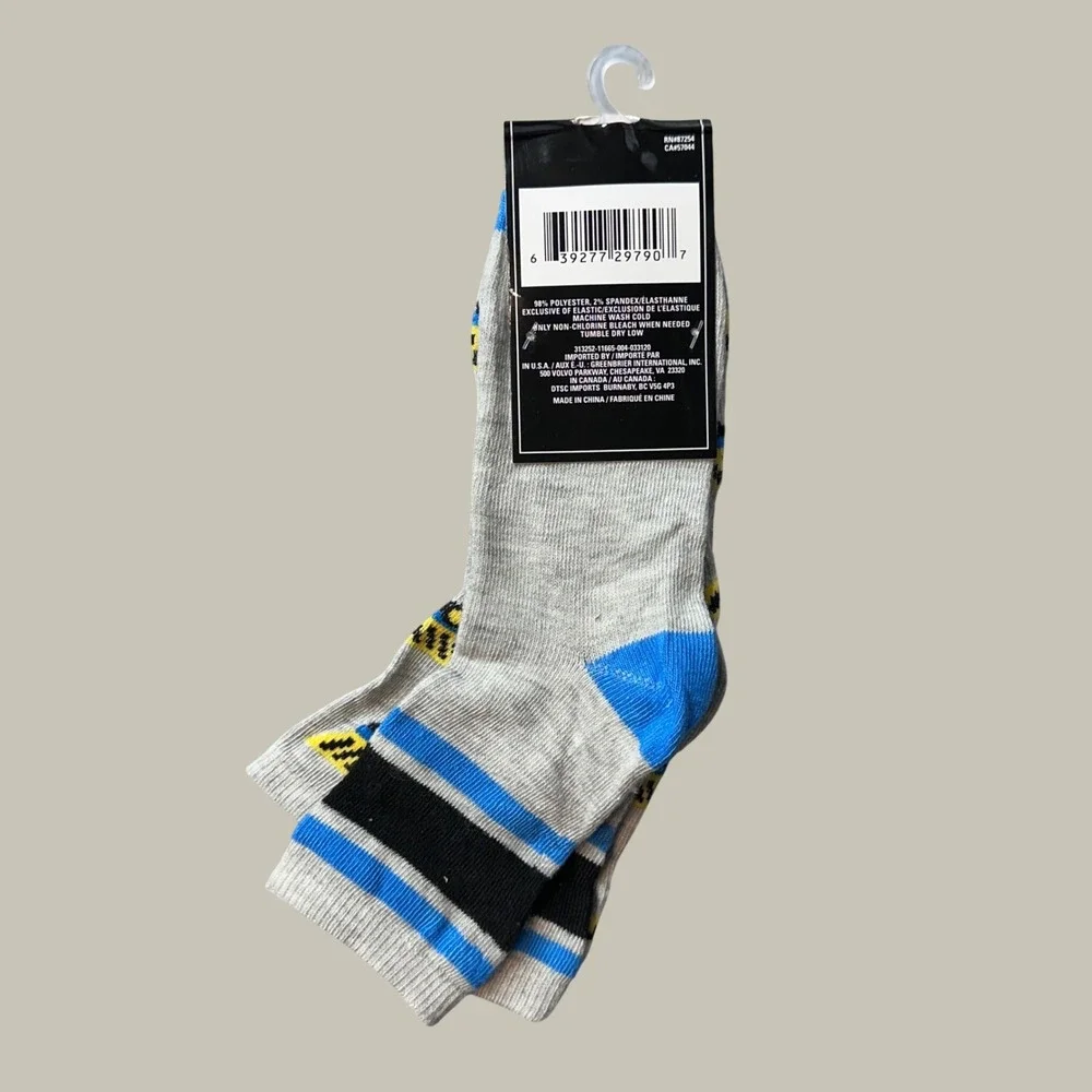 Greenbrier Crew Socks Kids 7-2 Gray Construction Truck 2-Pack Novelty Knit
